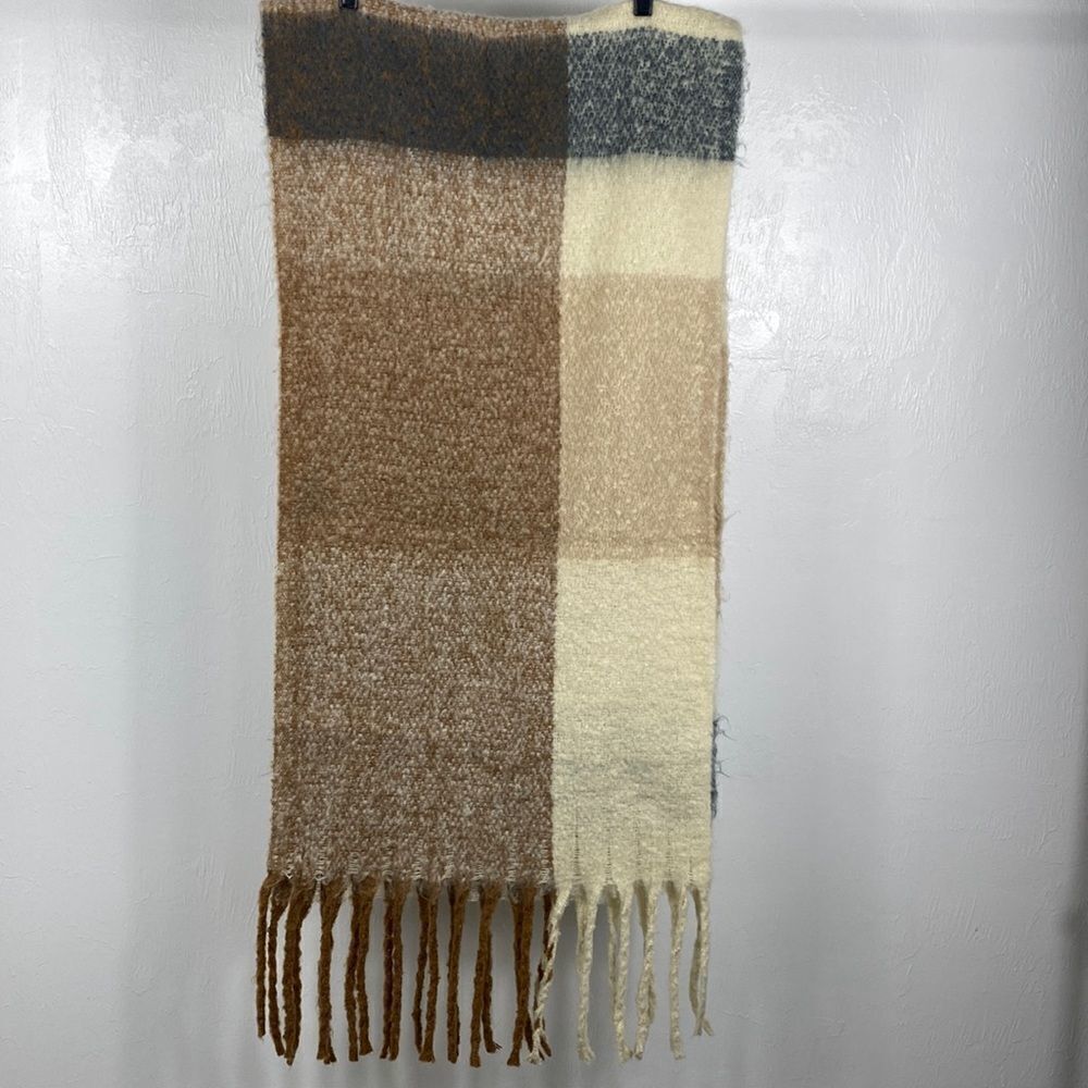 Wintersoft Color Block Scarf With Fringe - image 1